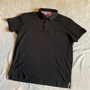 Au Noir Polo Shirt Size 7 ( 3XL) Men's Black Short Sleeve Button Cotton/spandex